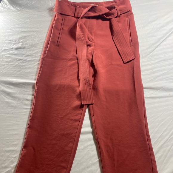 Wilfred Pants - Wilfred Clay Red Straight Leg Pants with Waist Tie